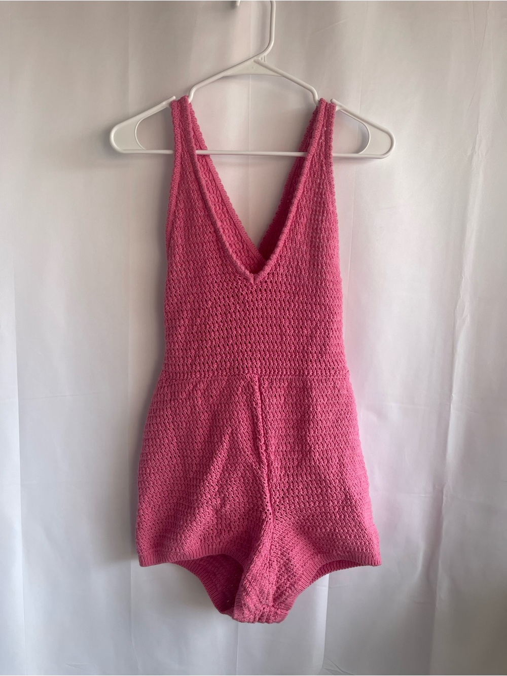 TP-Link Pink Knit V-Neck One-Piece Swim Romper